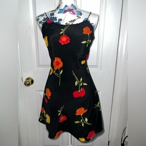 Floral Black Mini Dress